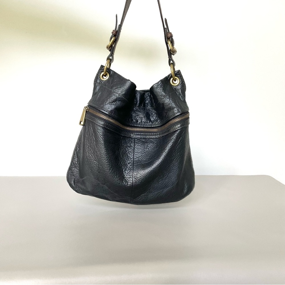 Fossil Black Leather Bag with Gold Logo - Picture 3 of 10